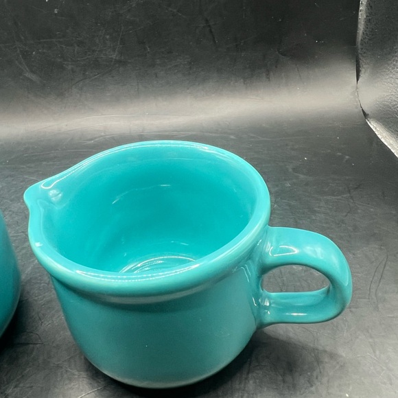 Turquoise Ceramic Sugar and Creamer Set - Picture 2 of 9